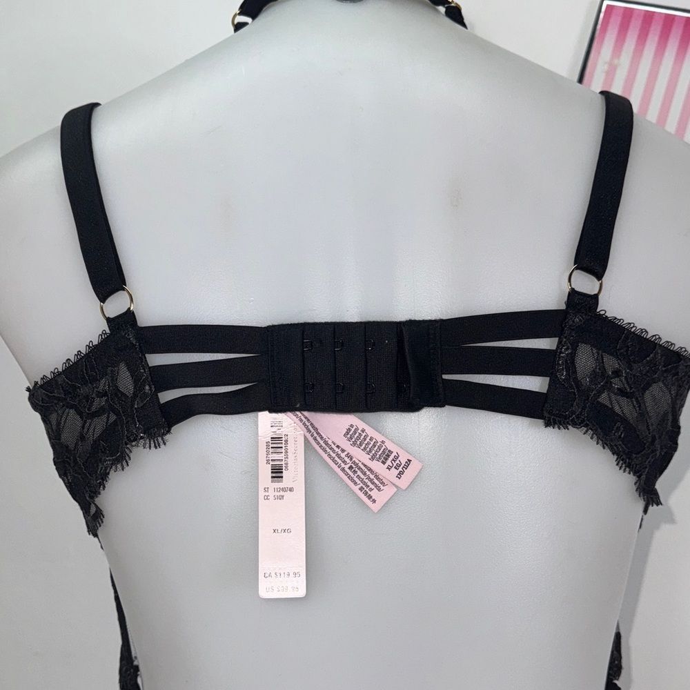 đ„Victoria'sâSecret Black Strappy Lace Chemise Teddy lingerie Sz XL NWT - Picture 5 of 5